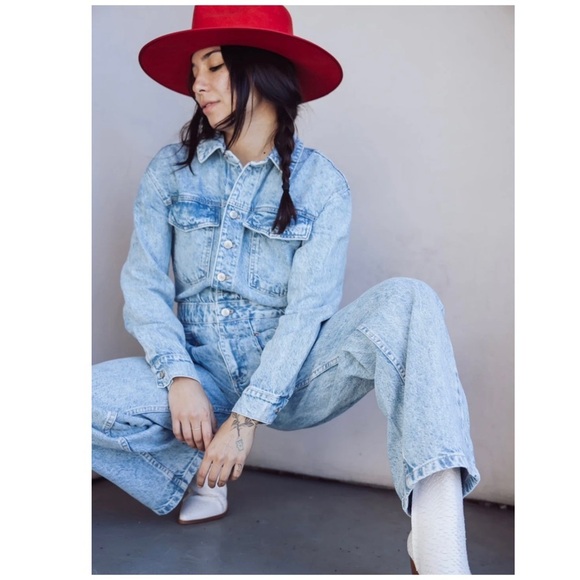 Free People | Touch The Sky One Piece Utility Inspired Denim Jumpsuit | XS - Picture 8 of 16